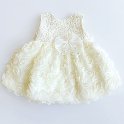 Jacquard Split Joint Sleeveless Midi Dresses - White - 12-13Y - image 1