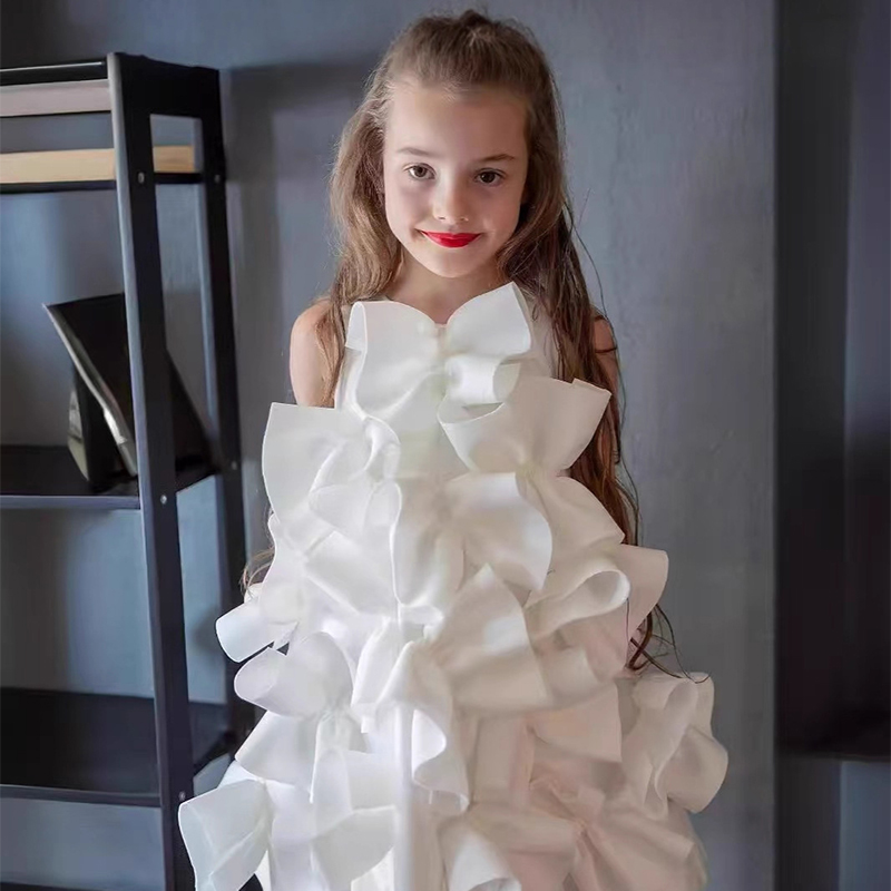 [Archive Sale] SCUBA KNIT Bow Sleeveless Midi Dresses - White - 18-24M【90cm】 - image 1