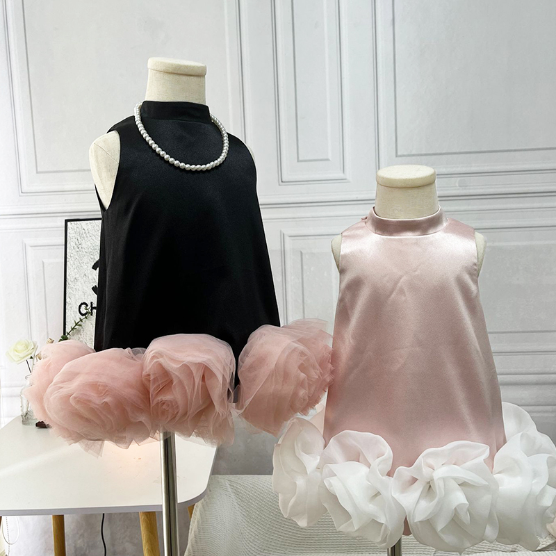 Satin Rosette Sleeveless Midi Dresses - image 2