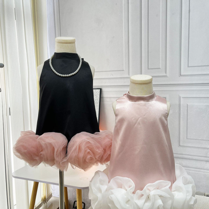 Satin Rosette Sleeveless Midi Dresses - image 1