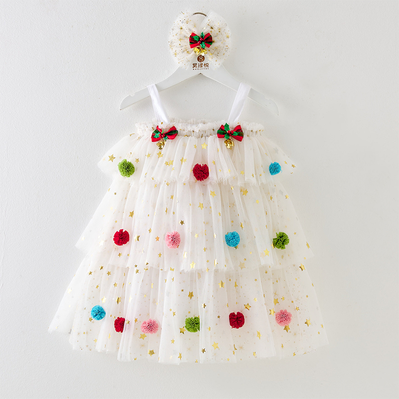 Mesh Folds Sleeveless Mid-long Dresses - White - 150cm - image 18