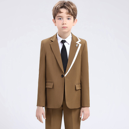 Chemical Fiber Blend Tie Regular Sleeve Regular Formal Suit - image 7