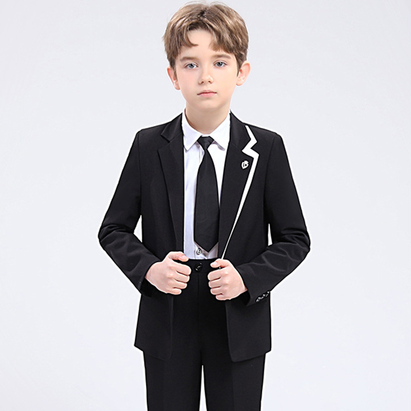 Chemical Fiber Blend Tie Regular Sleeve Regular Formal Suit - image 11