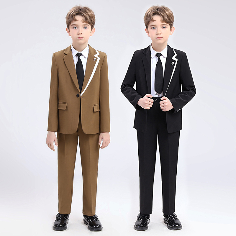 Chemical Fiber Blend Tie Regular Sleeve Regular Formal Suit - image 1