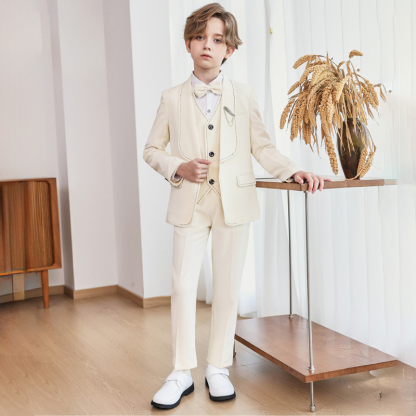 Chemical Fiber Blend Bow Regular Sleeve Regular Formal Suit - image 10