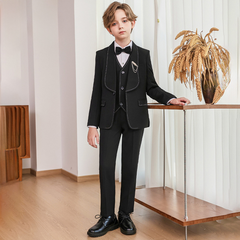 Chemical Fiber Blend Bow Regular Sleeve Regular Formal Suit - image 15