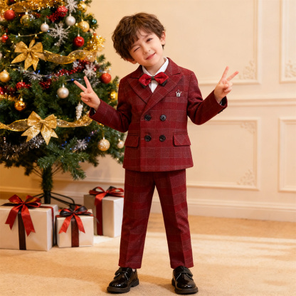 [Archive Sale] Chemical Fiber Blend Buckle Long Sleeve Regular 5-piece Formal Suit - image 4