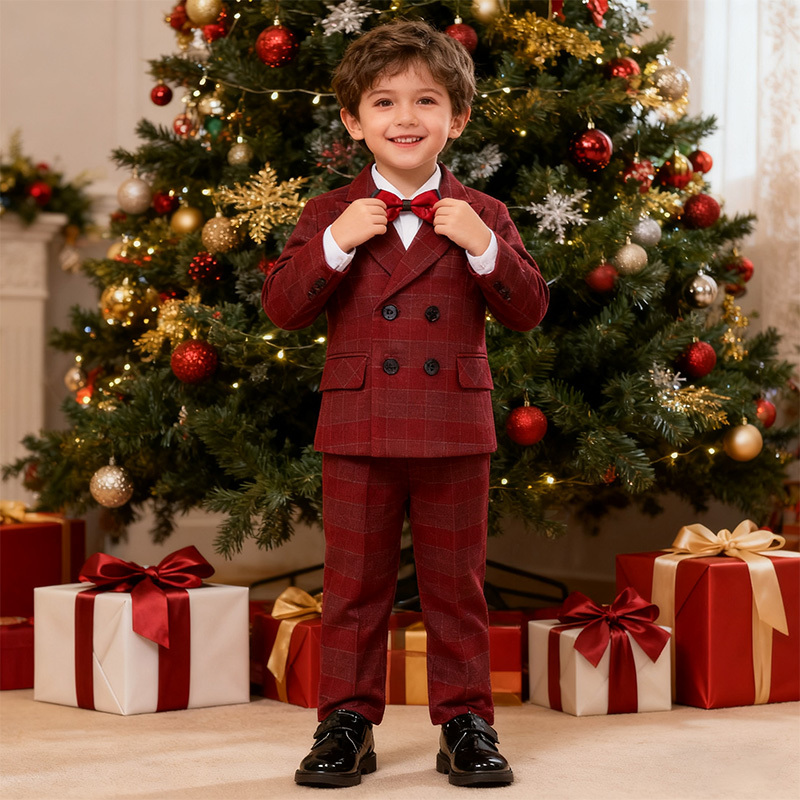 [Archive Sale] Chemical Fiber Blend Buckle Long Sleeve Regular 5-piece Formal Suit - image 3