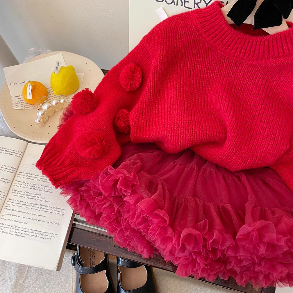 Knitwear Long Sleeve Short Two-piece Set - image 2