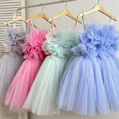 Mesh Rosette Sleeveless Midi Dresses - image 9