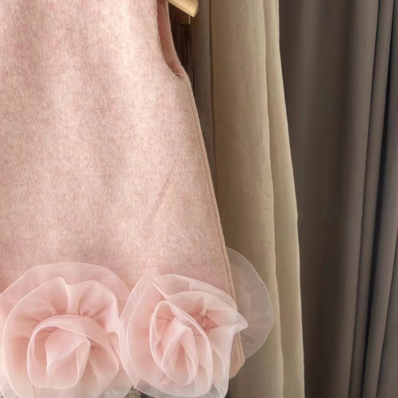 Woolen Rosette Sleeveless Midi Dresses - image 2