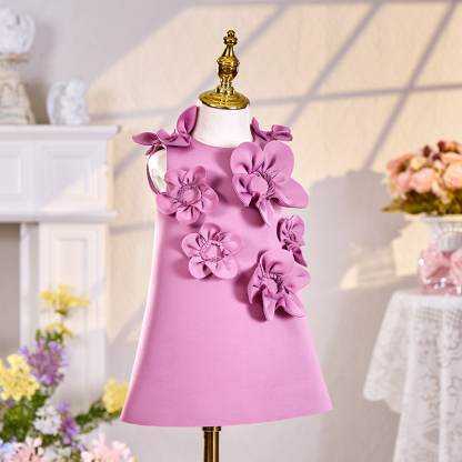 SCUBA KNIT Rosette Sleeveless Midi Dresses - image 2