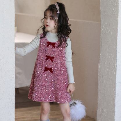 [Archive Sale] Glitter Bow Sleeveless Midi Dresses - image 3