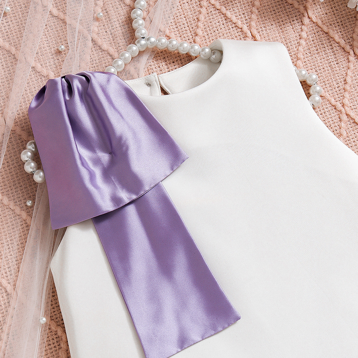 SCUBA KNIT Bow Sleeveless Midi Dresses - image 6