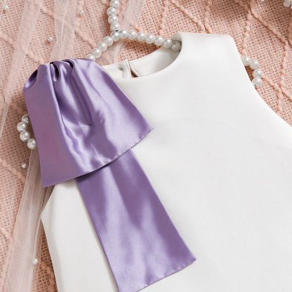 SCUBA KNIT Bow Sleeveless Midi Dresses - image 6