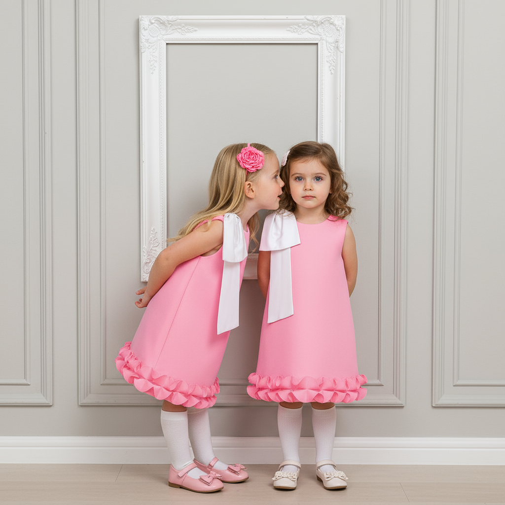 SCUBA KNIT Bow Sleeveless Midi Dresses - image 1