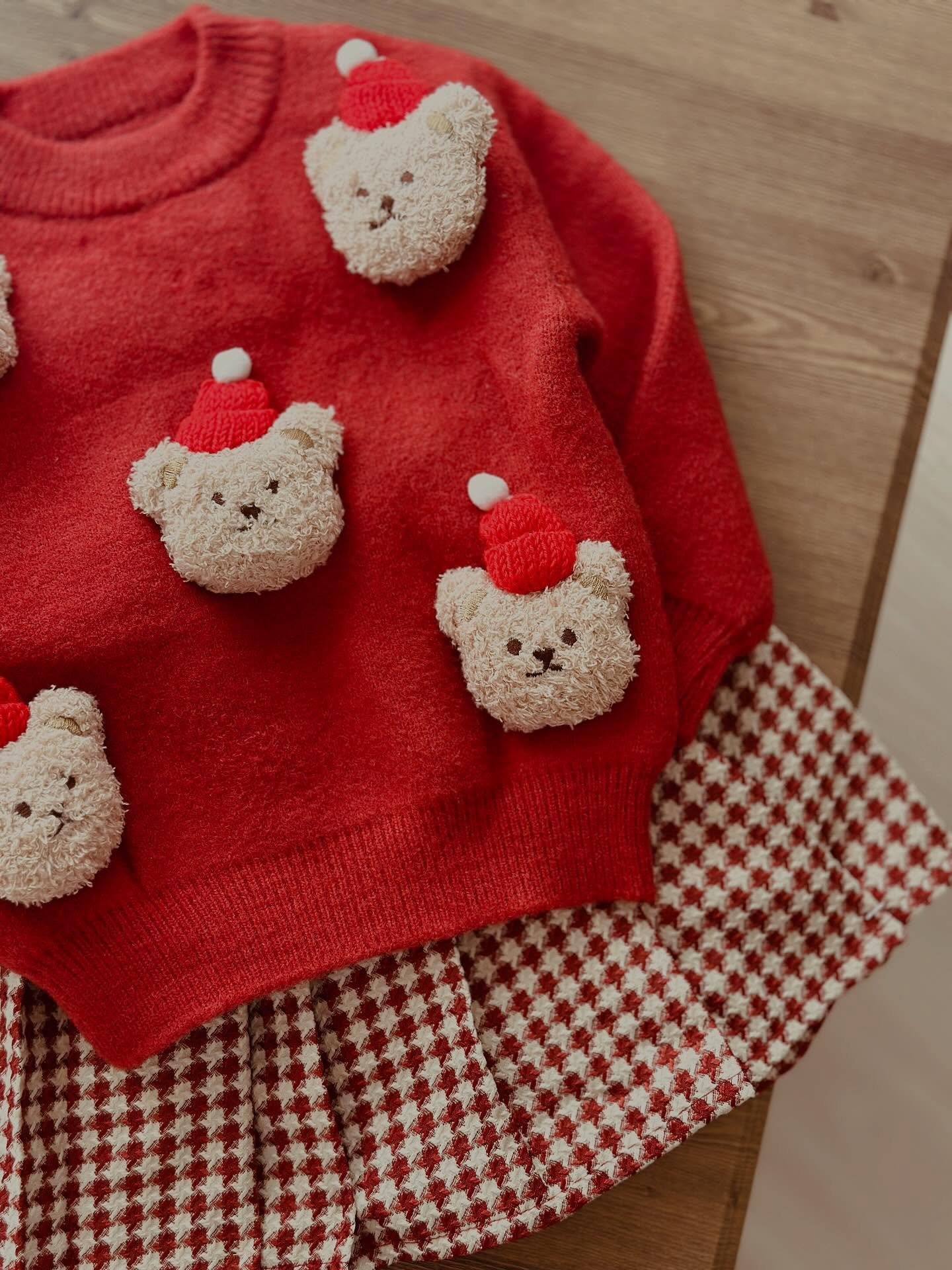 Knitwear Houndstooth Long Sleeve Midi Two-piece Set - image 3