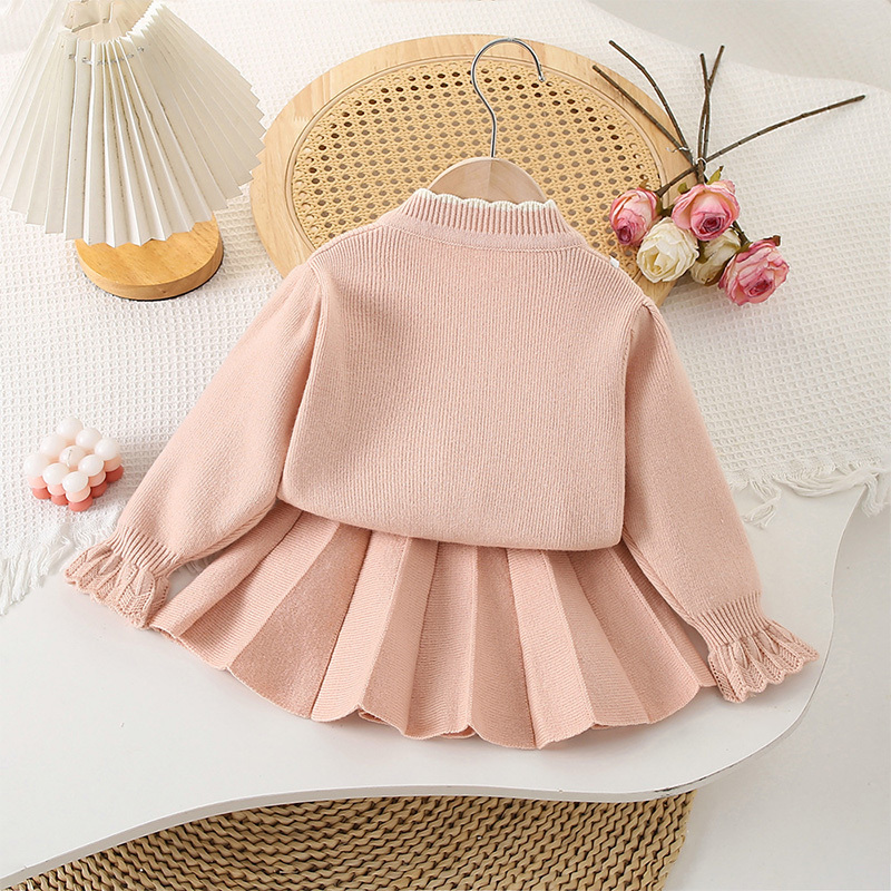 Knitting Embellished Long Sleeve Regular Two-piece Set - image 2