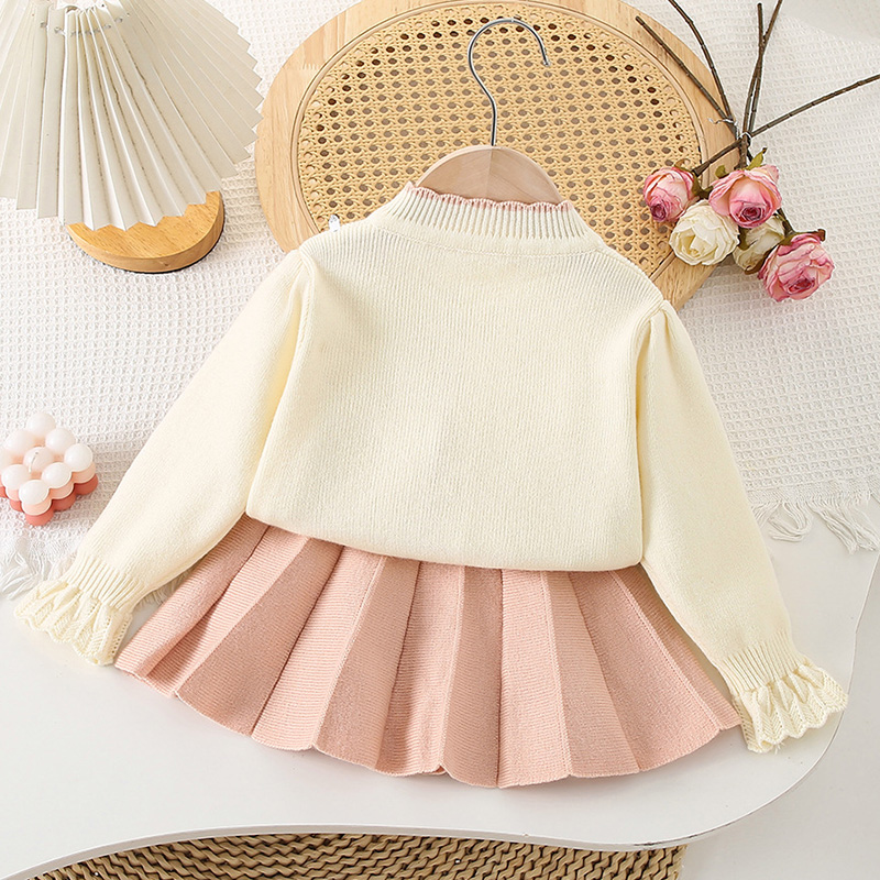 Knitting Embellished Long Sleeve Regular Two-piece Set - image 11