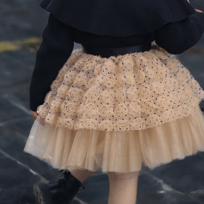 [Archive Sale] Mesh Polka Dots Folds Short Skirts - image 3