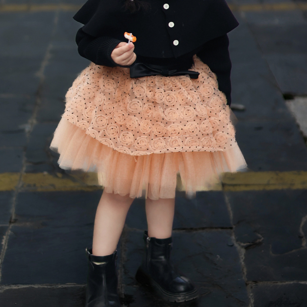 [Archive Sale] Mesh Polka Dots Folds Short Skirts - image 2