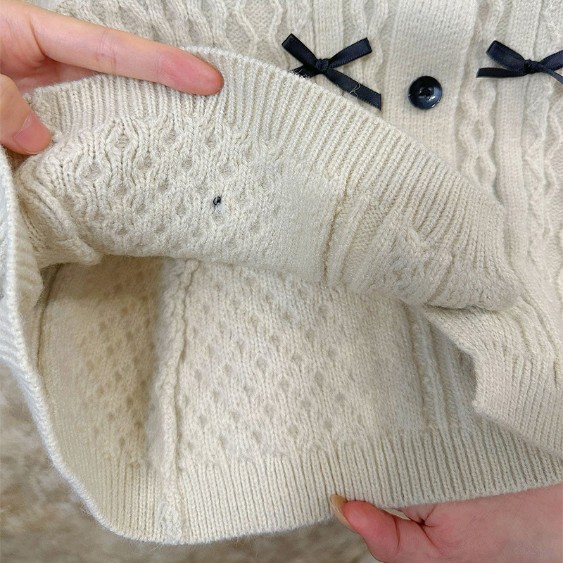 Knitting Bow Long Sleeve Regular Two-piece Set - image 9