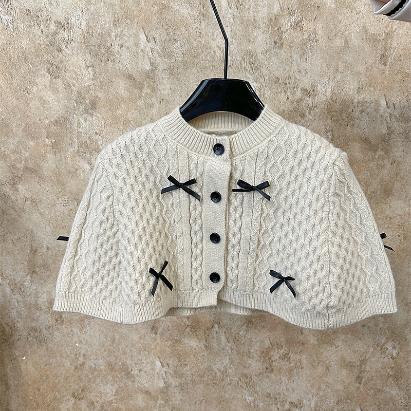 Knitting Bow Long Sleeve Regular Two-piece Set - image 6