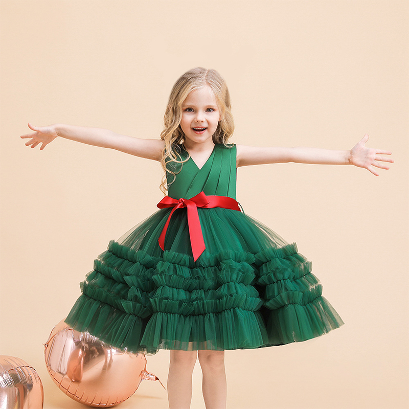 Mesh Bow Folds Sleeveless Mid-long Dresses - image 17