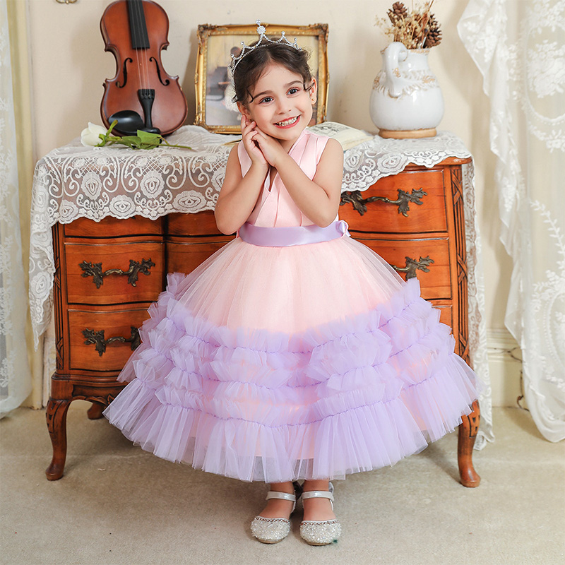 Mesh Bow Folds Sleeveless Mid-long Dresses - image 9