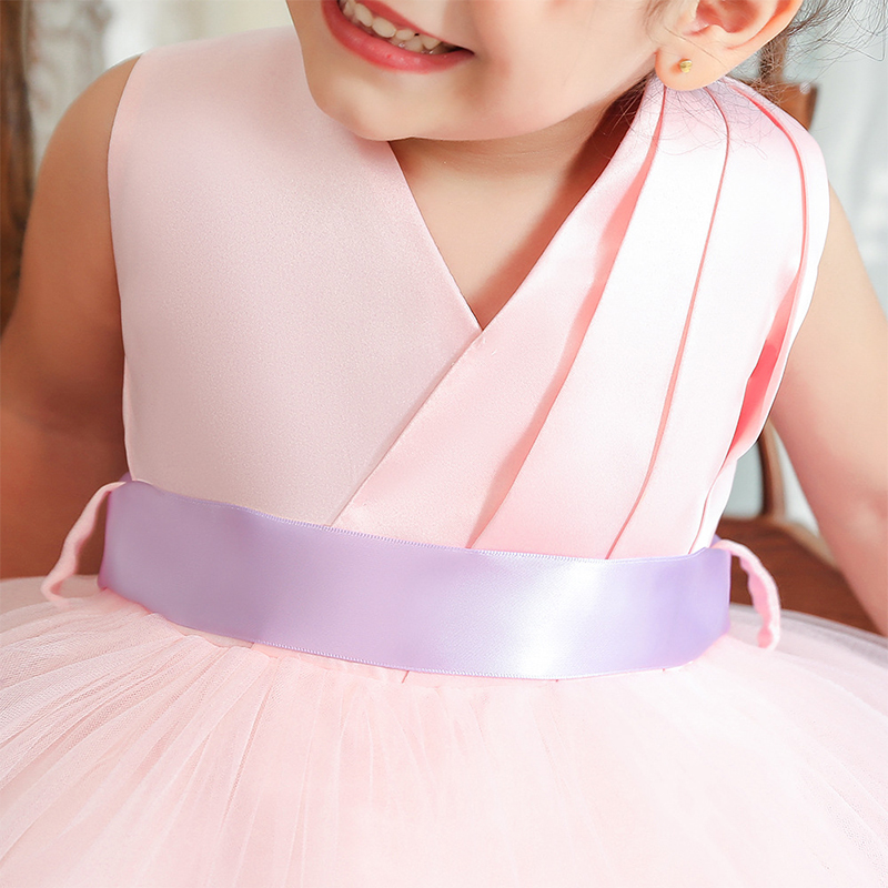 Mesh Bow Folds Sleeveless Mid-long Dresses - image 14