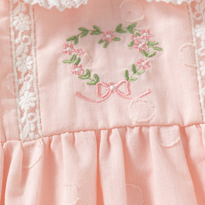 [Archive Sale] Cotton Lace Edge Floral-embroidered Long Sleeve Regular Bodysuit - image 3