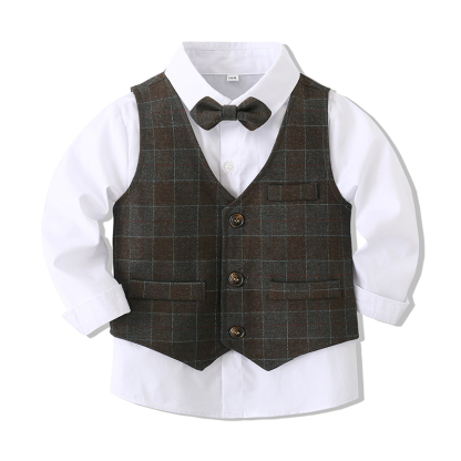 [Archive Sale] Cotton Bow Long Sleeve Regular 3-piece Formal Suit - image 3