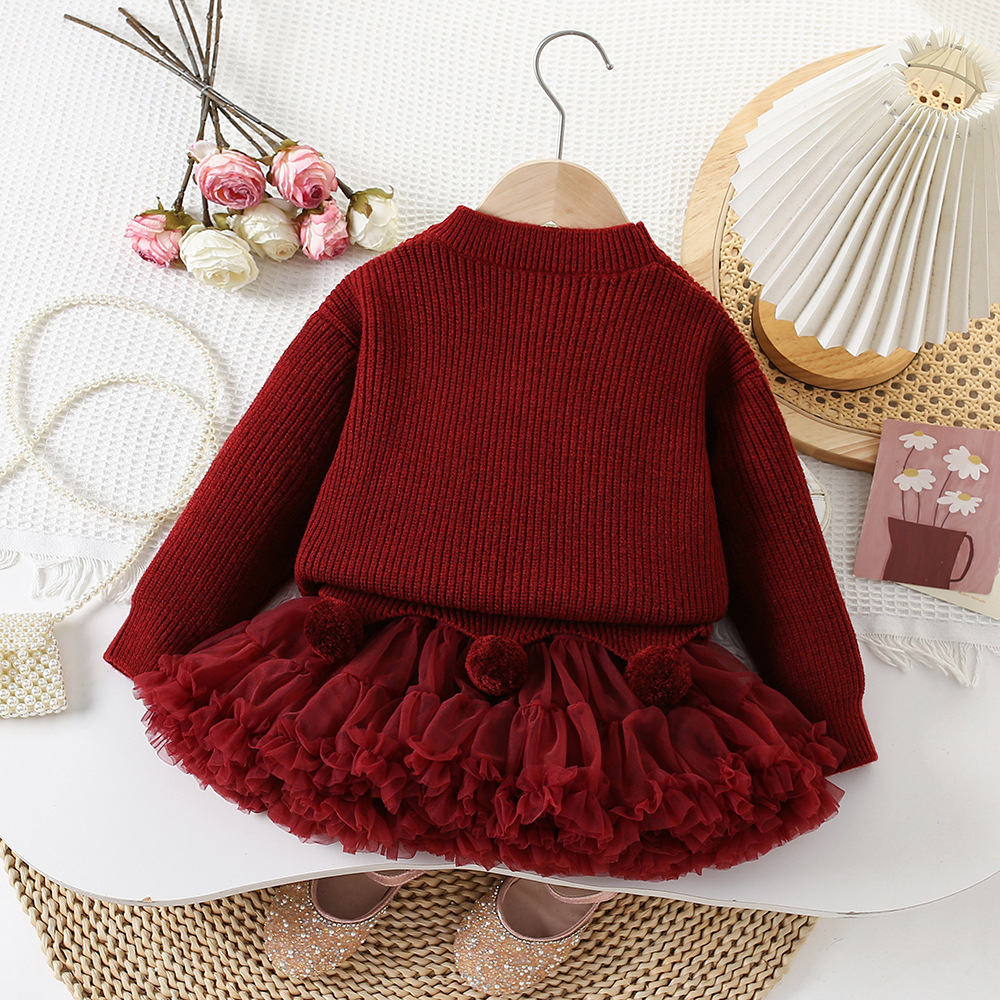 Knitwear Bow Long Sleeve Regular Two-piece Set - image 3