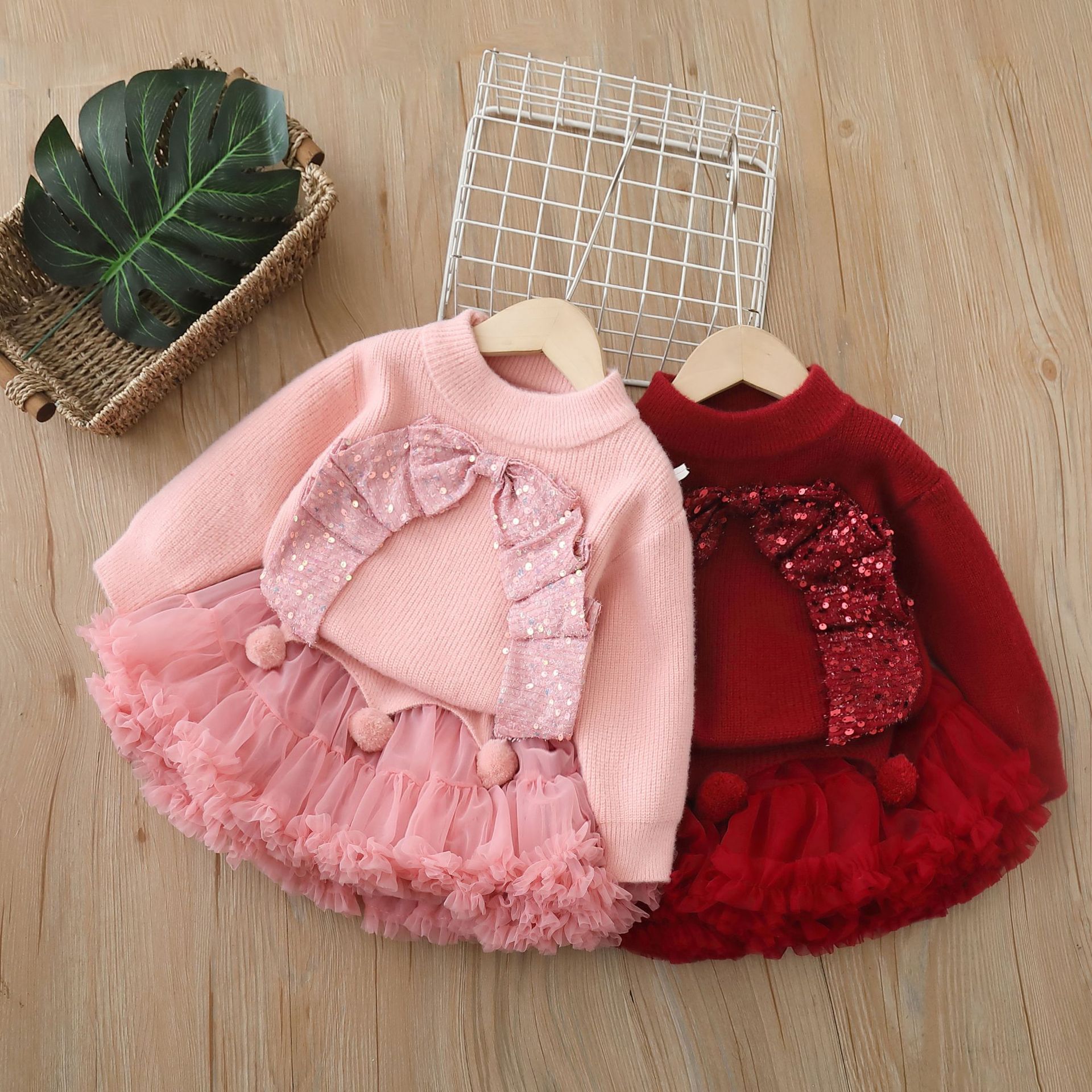 Knitwear Bow Long Sleeve Regular Two-piece Set - image 1