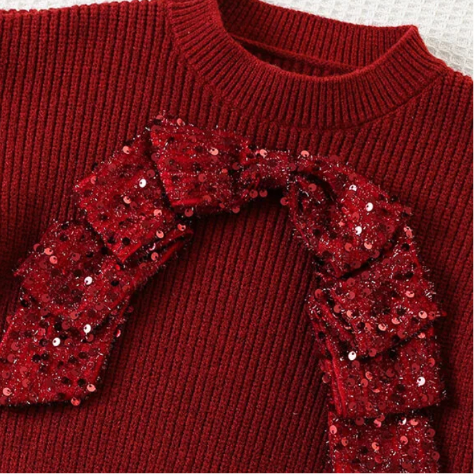 Knitwear Bow Long Sleeve Regular Two-piece Set - image 5