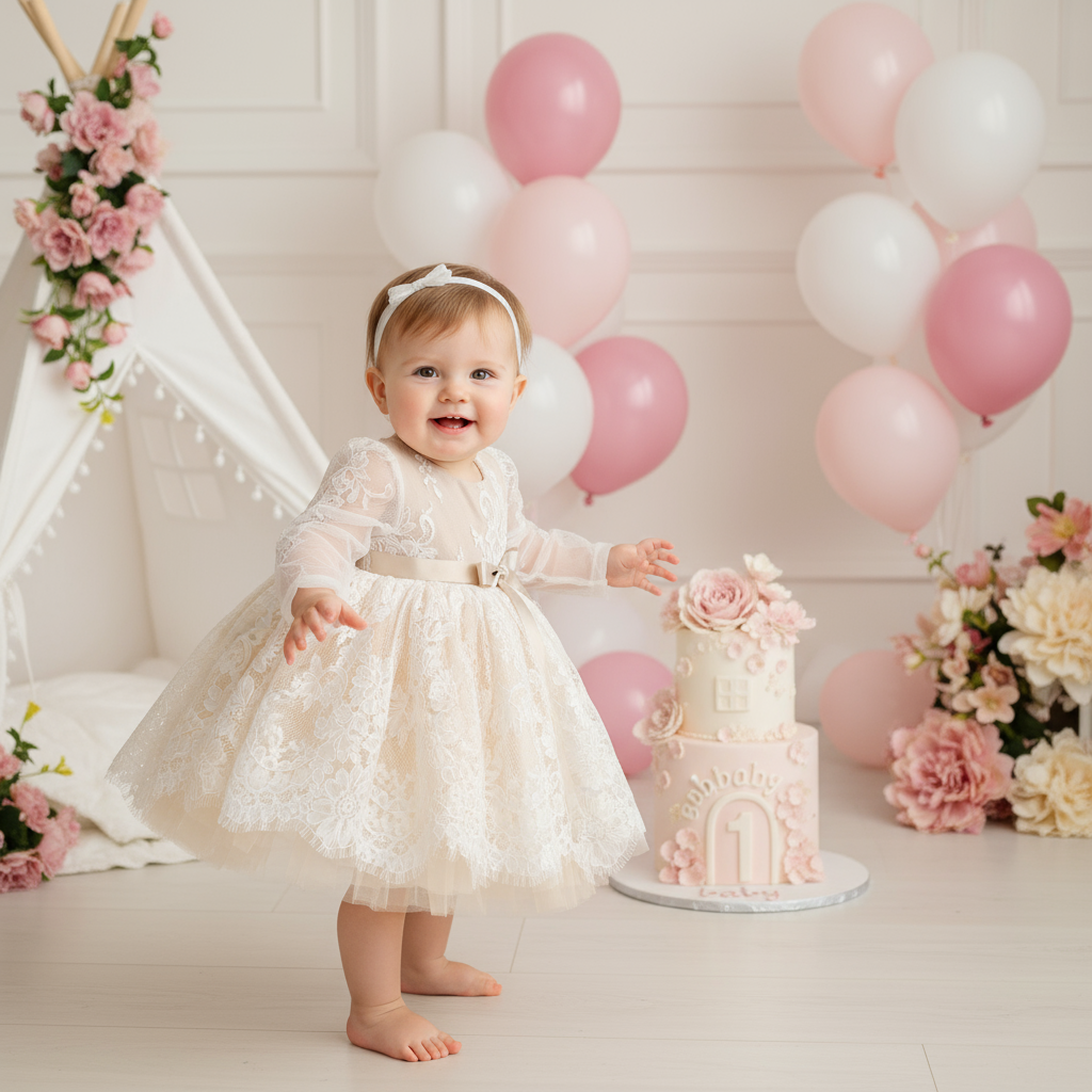 Lace Bow Long Sleeve Midi Dresses - image 3