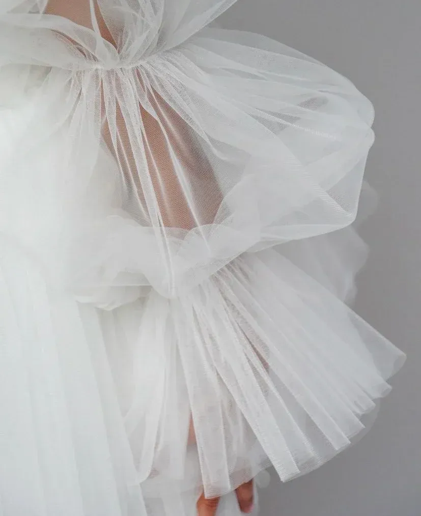 Mesh Split Joint Long sleeve Midi Dresses - image 8