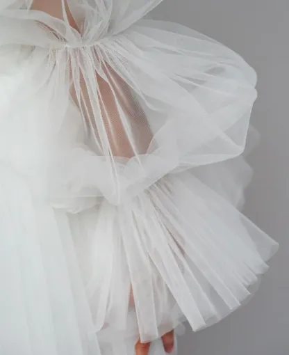 Mesh Split Joint Long sleeve Midi Dresses - image 8