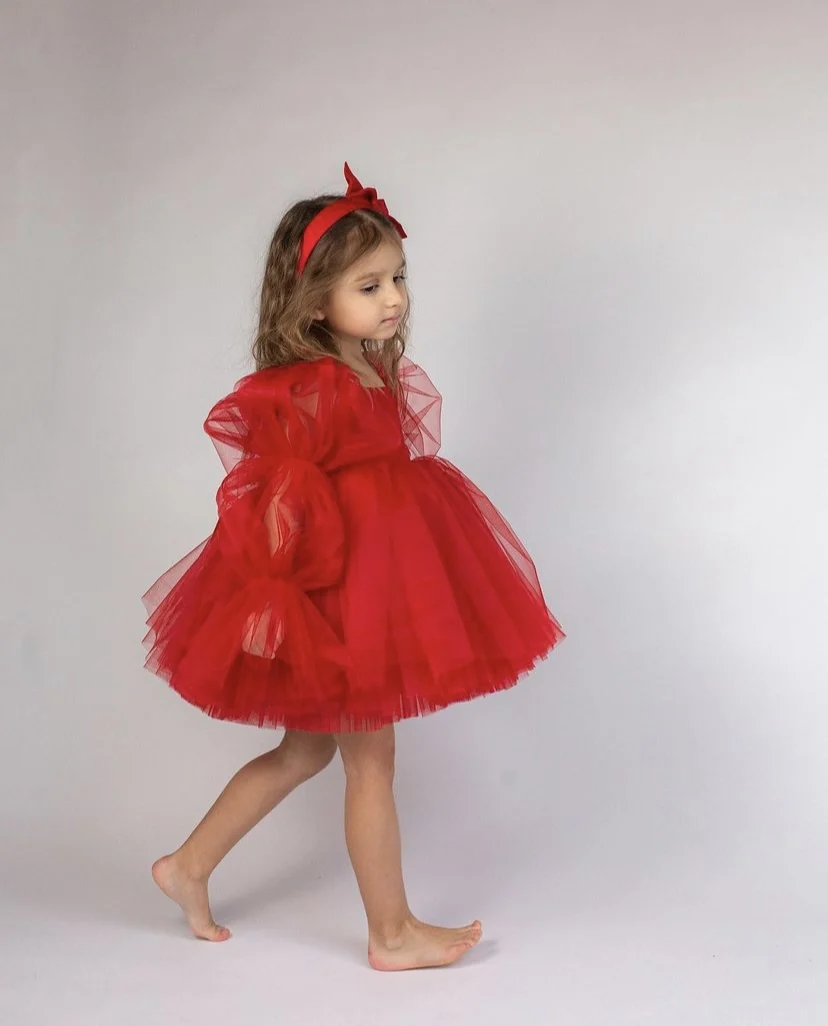 Mesh Split Joint Long sleeve Midi Dresses - Red - 15-16Y - image 12