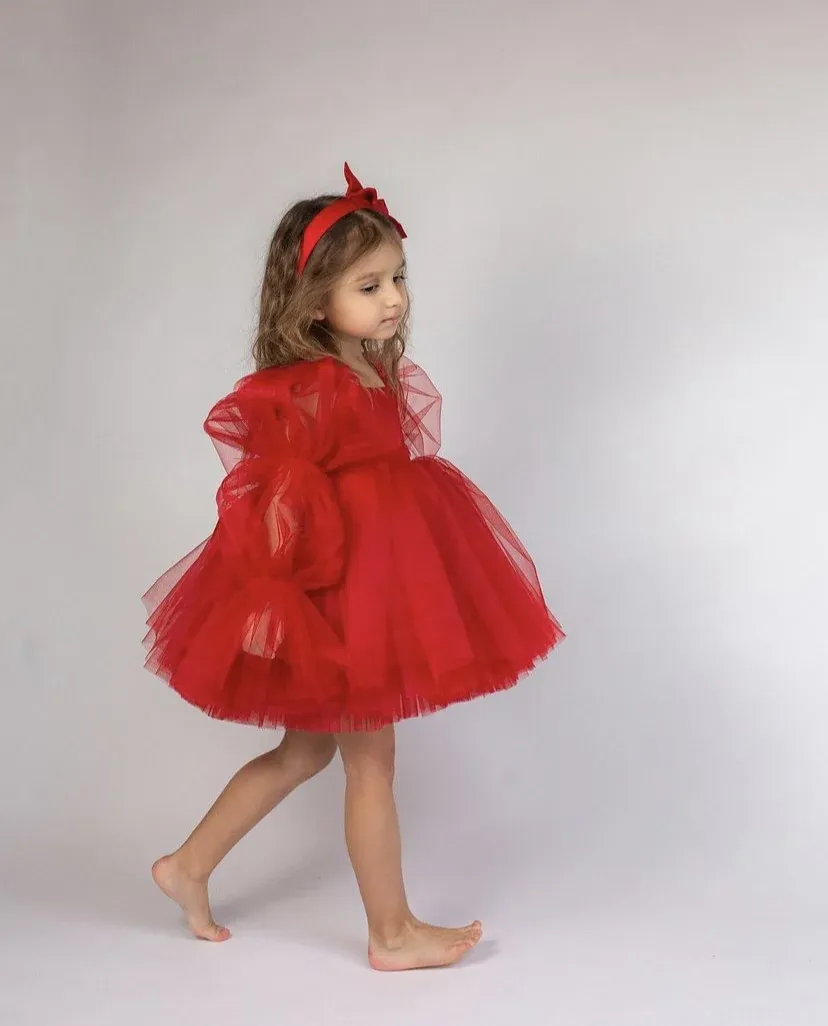 Mesh Split Joint Long sleeve Midi Dresses - Red - 15-16Y - image 12