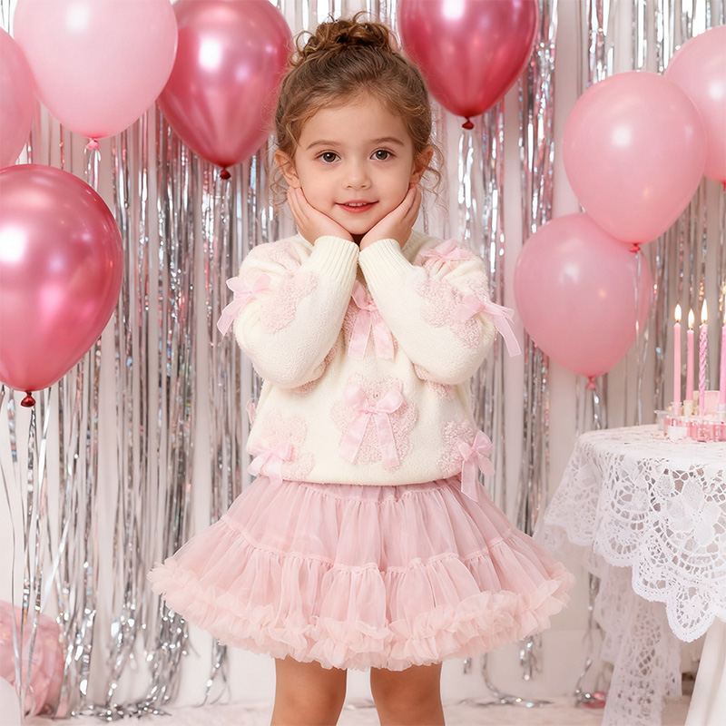 [Archive Sale] Knitwear Little Bear Bow Long Sleeves Midi Two-piece Set - image 15