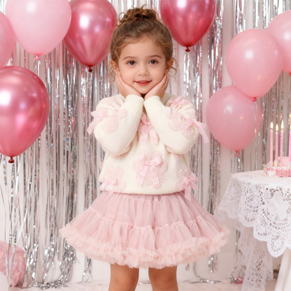 [Archive Sale] Knitwear Little Bear Bow Long Sleeves Midi Two-piece Set - image 15