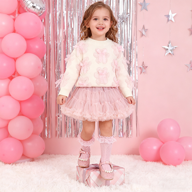 [Archive Sale] Knitwear Little Bear Bow Long Sleeves Midi Two-piece Set - image 16