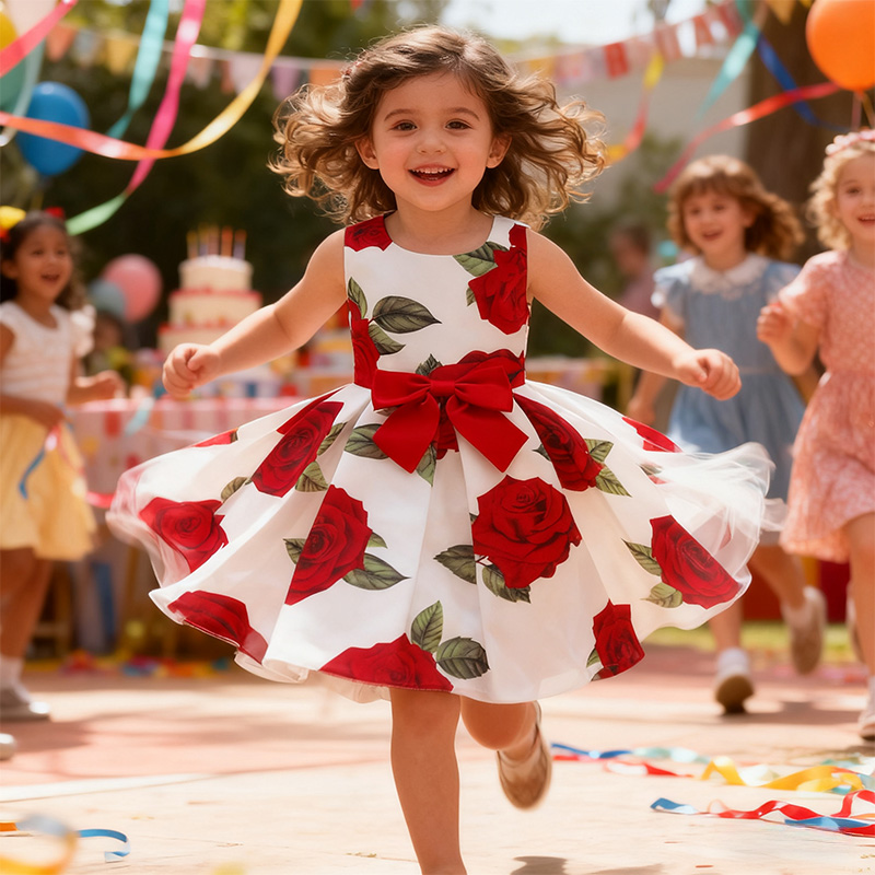 Satin Bow Sleeveless Mid-long Dresses - image 5