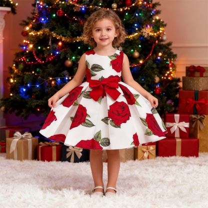 Satin Bow Sleeveless Mid-long Dresses - image 4