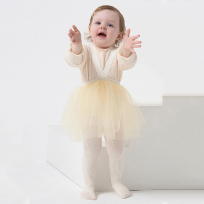 [Archive Sale] Knitting Fluffy Pants - Beige - 6-9M - image 2