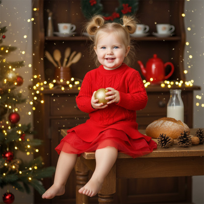 Yarn/wool Yarn Split Joint Long Sleeve Midi Dresses - image 3