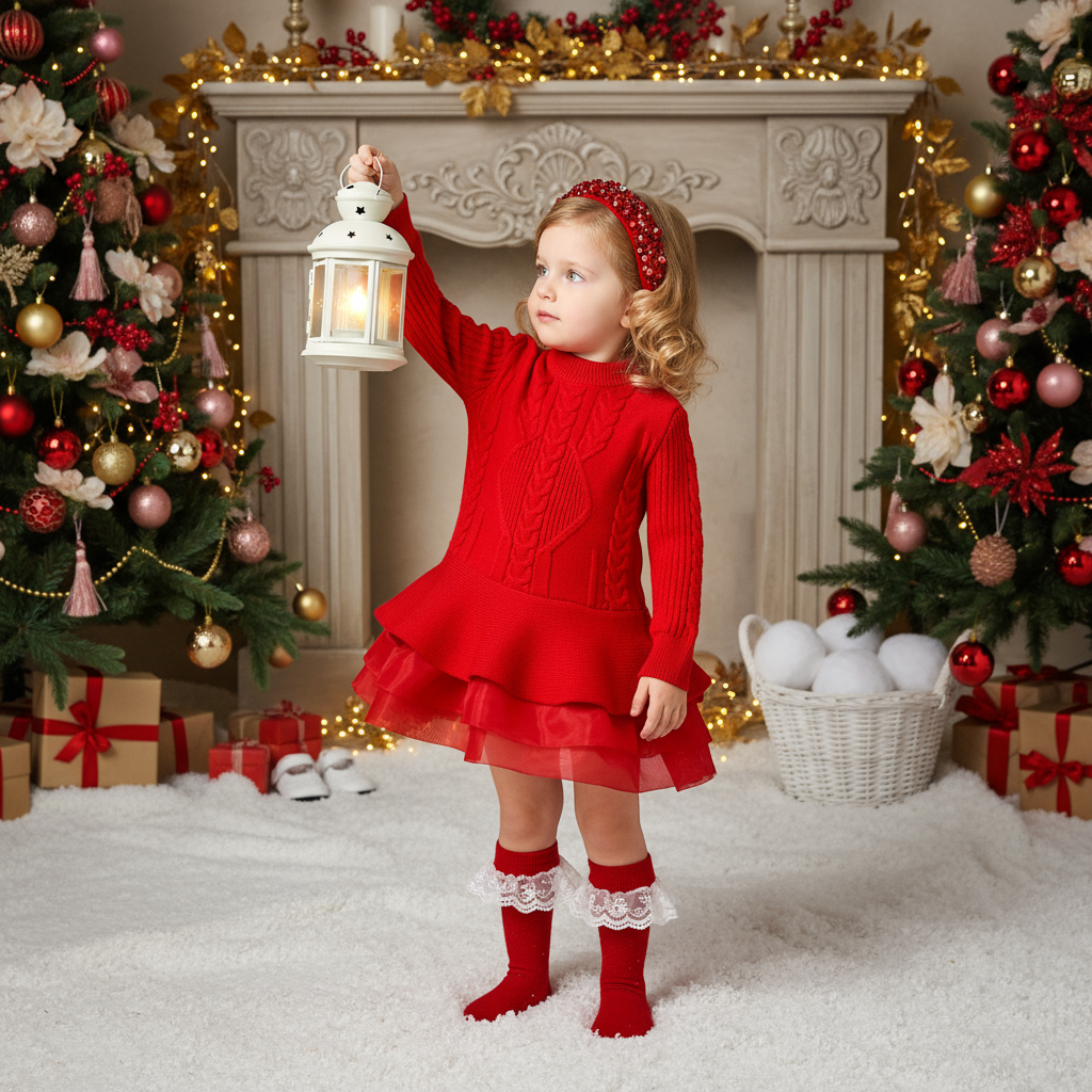 Yarn/wool Yarn Split Joint Long Sleeve Midi Dresses - image 4