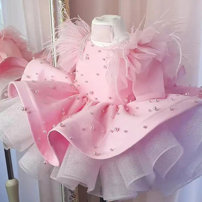 Glitter Beaded  Sleeveless Midi Dresses - Pink - 15-16Y - image 1