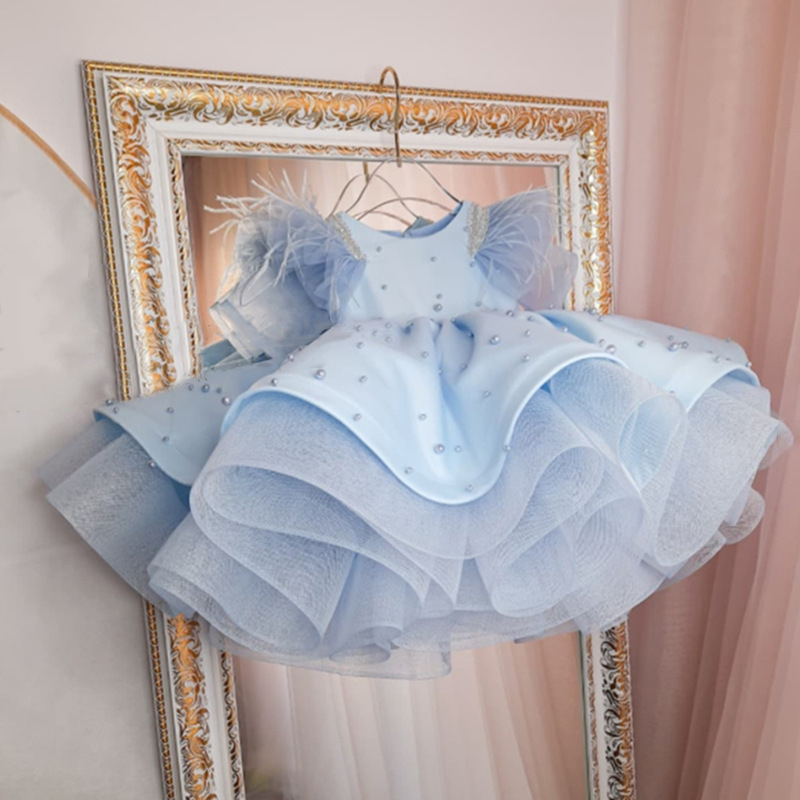 Glitter Beaded  Sleeveless Midi Dresses - Light Blue - 15-16Y - image 2